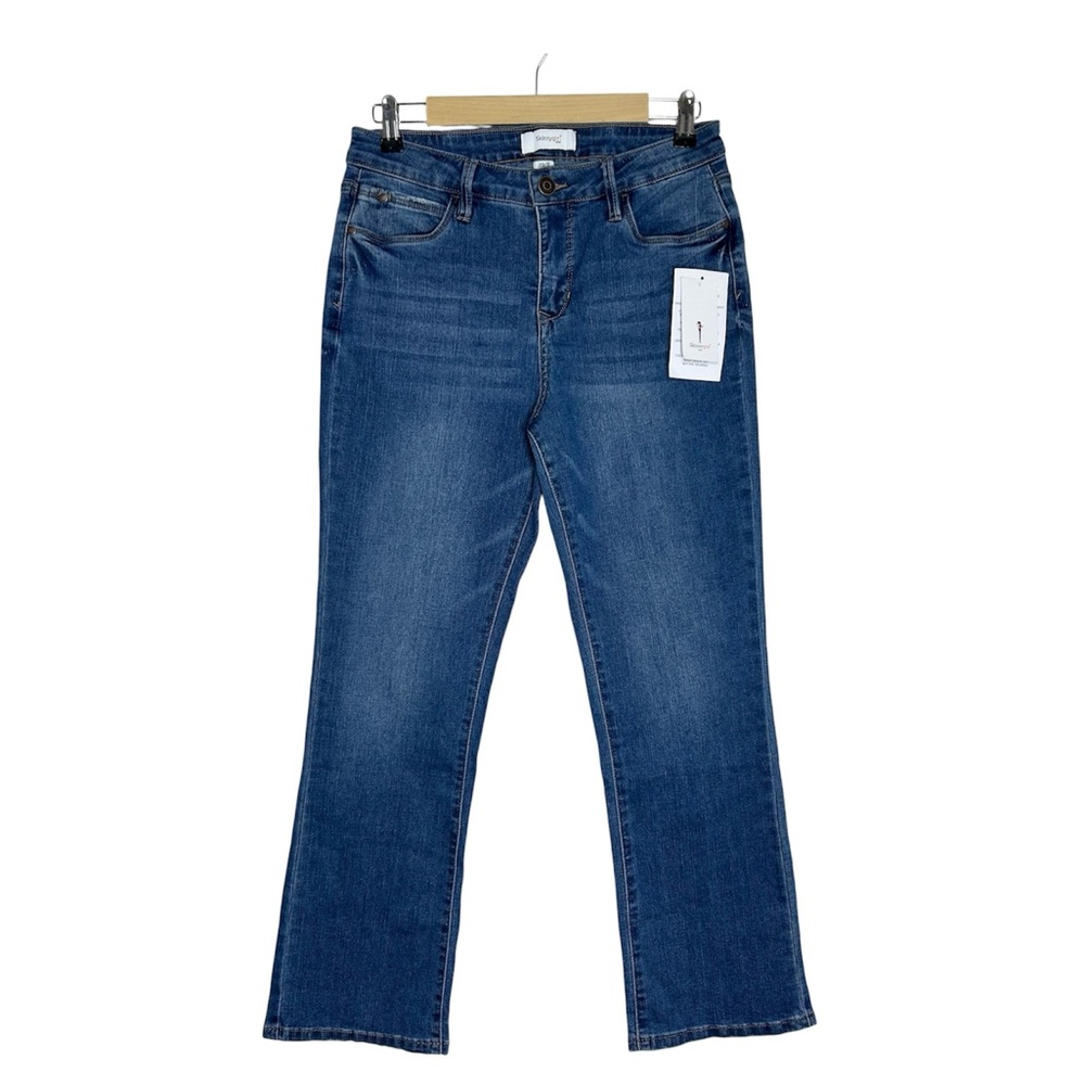 Skinnygirl Cotton‎ Blend Stretchy Mid Rise Medium Wash Kick Flare Jeans 29/8
